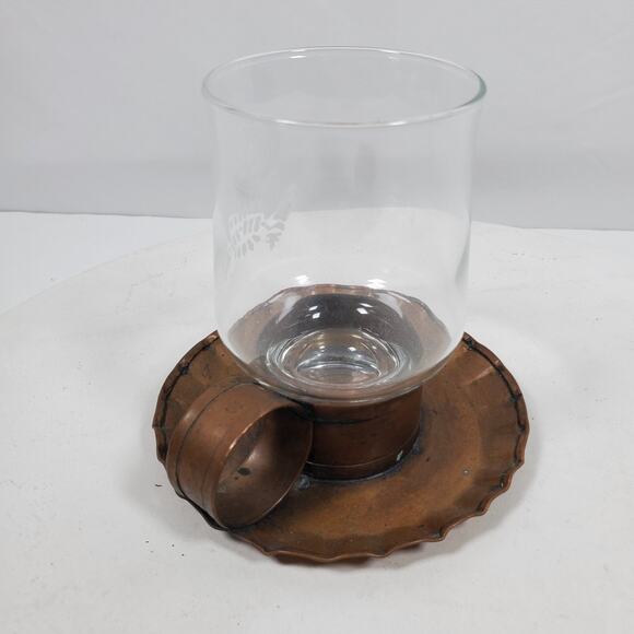 Pfaltzgraff Village Solid Stoneware Owl Glass Candle Holder w/ Base 5x5 Inch - Picture 4 of 7